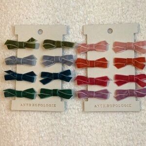 2 Sets Anthropologie Velvet Bow Collections Perfect Colors NWT